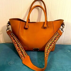 INC Large Leather Shoulder Bag